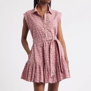 Treasure & Bond Pink Floral Mini Skirt